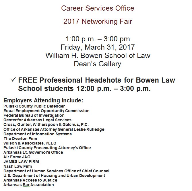 BowenlawCSO's tweet photo. legal jobs are filled in this order: 1) networking, 2) legal recruiters, and 3) ads.  So develop your network early! https://t.co/CRzb7fFTlA