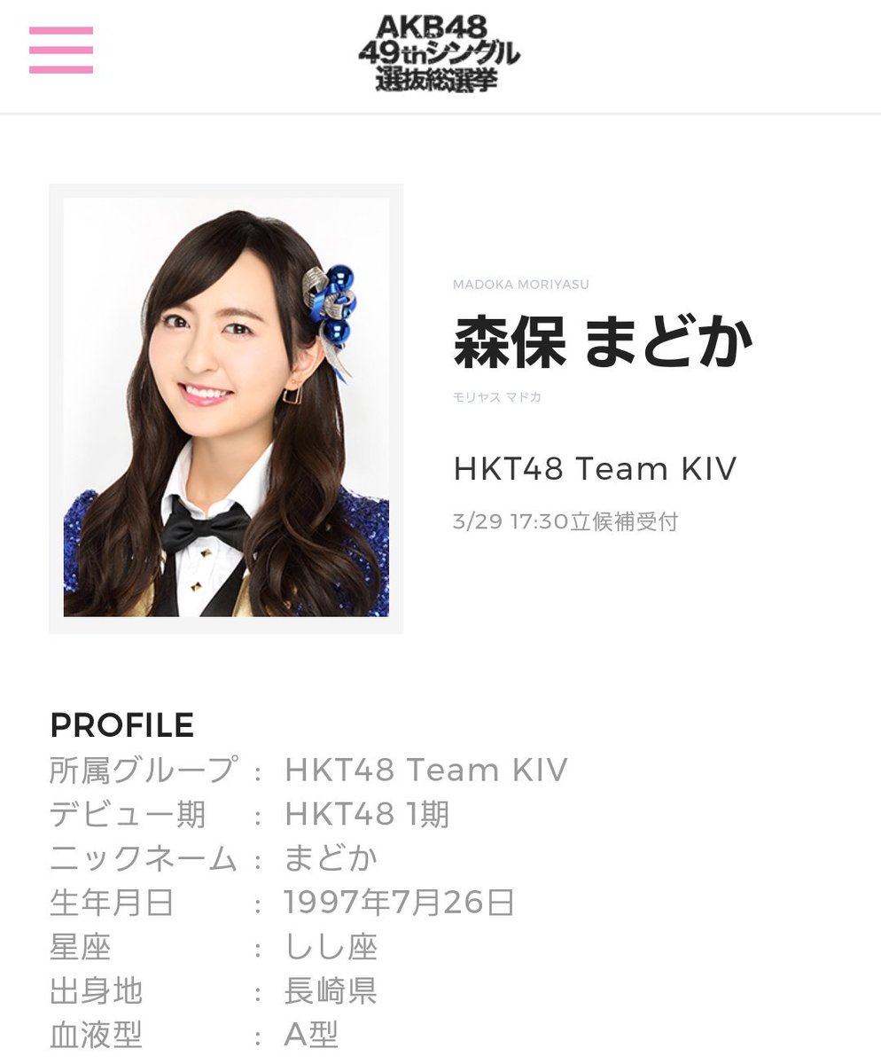 Twitter पर 森保まどか 長崎まどらー会 総選挙 本日 森保まどかさんが 第9回akb48選抜総選挙に立候補しました 今年も宜しくお願いします そして自身のぐぐたすに その想いを綴っています 是非ご覧下さい 森保まどか 長崎市観光大使 Hkt48 Twitter पर 森保まどか 長崎まどらー会 総選挙 本日 森保まどかさんが 第9回akb48選抜総選挙に立候補しました 今年も宜しくお願いします そして自身のぐぐたすに その想いを綴っています 是非ご覧下さい 森保まどか 長崎市観光大使 Hkt48