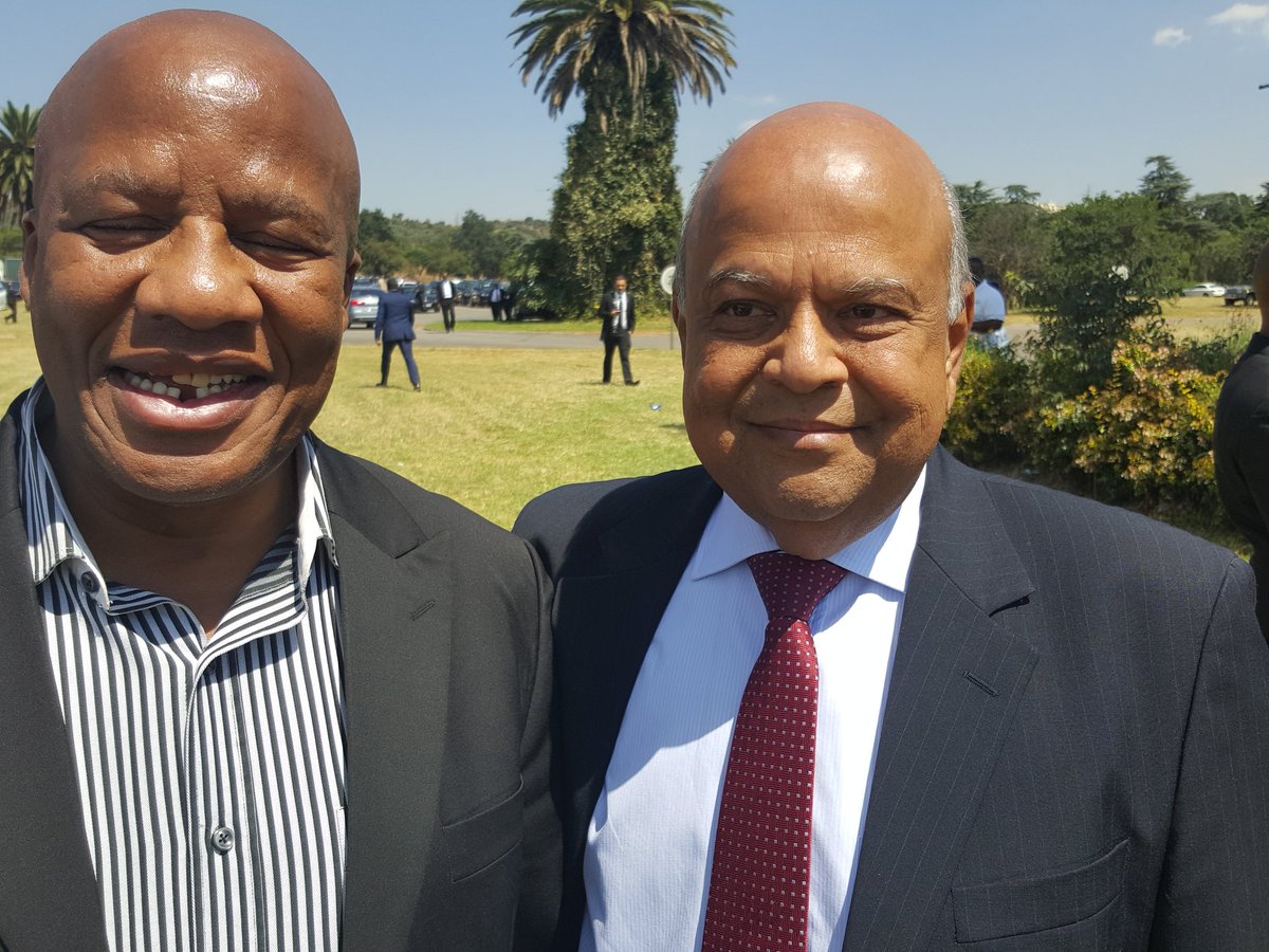 Our friend , our leader , our comrade , our  capable and dedicated Minister of Finance @ Pravin Gordhan at the funeral service of cde Kathy.