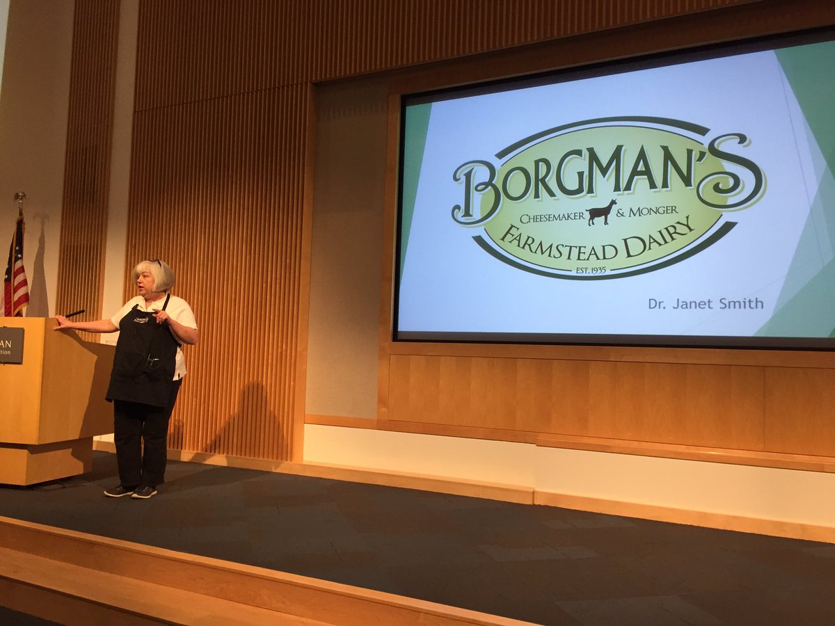 1MillionCupsKC's tweet photo. "Thank you for coming in out of the rain to listen to a goat farmer." Dr Janet Smith of #borgmans Dairy Farm https://t.co/1fzxz7F4MN #1MCKC https://t.co/Mm1qJIhJel