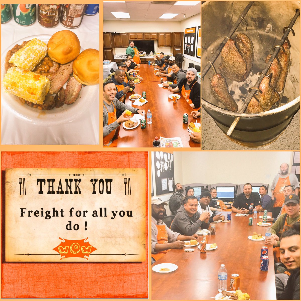 BBQ for Freight 👍🏻Thank u @joshfelkerTHD for coming back 2nite to bbq. What's on your plate ?@btrotter64 @lionel_stevens 😂😎😜#D49 #634proud