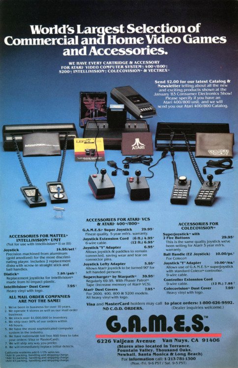 doctorow's tweet image. G.A.M.E.S. video game store, Van Nuys, CA, 1983 ad 
randar.com/post/158907311…