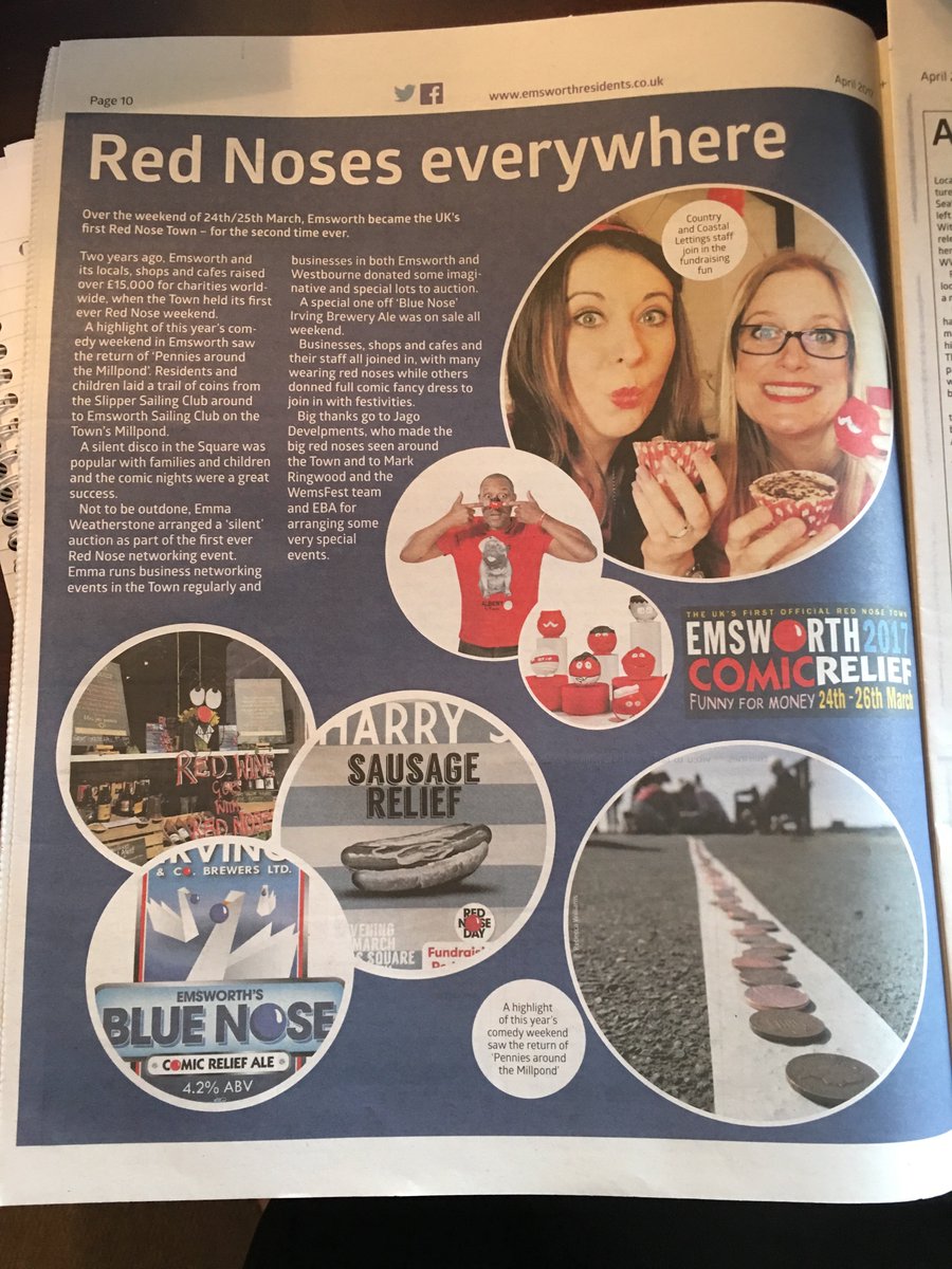CCLettings's tweet image. Fame at last! Thank you @EmsworthRes for using our picture in The EMS #Emsworth #RedNoseDay #CCLettings