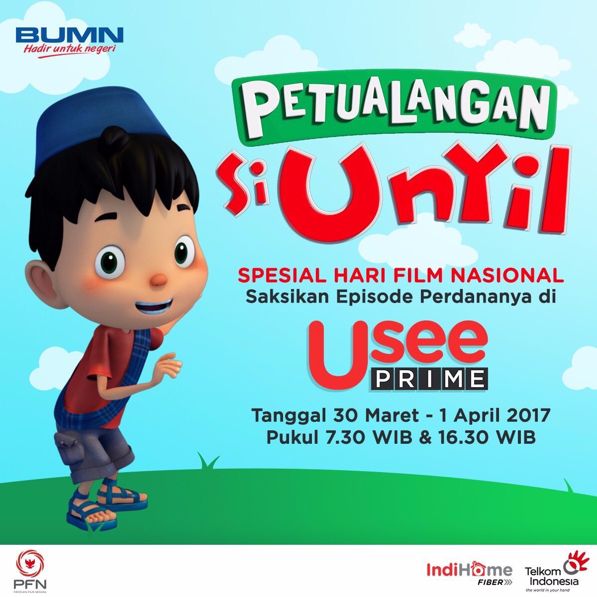 A_Sugiarto2015's tweet photo. #BUMNHadirUntukNegeri
#HariFilmNasional
Asik besok animasi Petualangan si Unyil 🇮🇩 cuma @IndihomeFiber dari @TelkomIndonesia dan @StudioPFN https://t.co/VQLDT7BHjl
