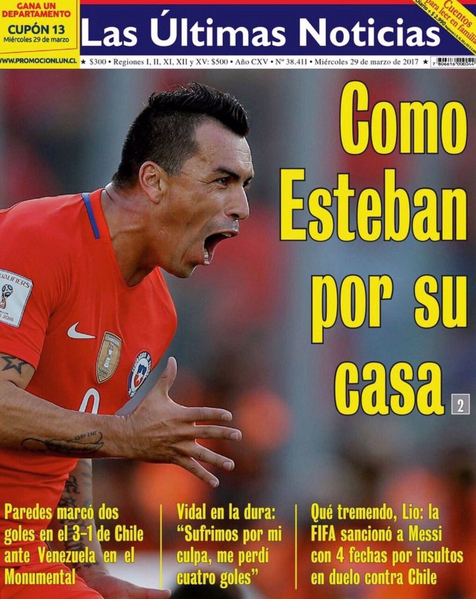 Lasportadasdetuvida On Twitter Esteban Efrain Paredes En Su Gran Noche Con La Seleccion Chilena Jurassiccrack