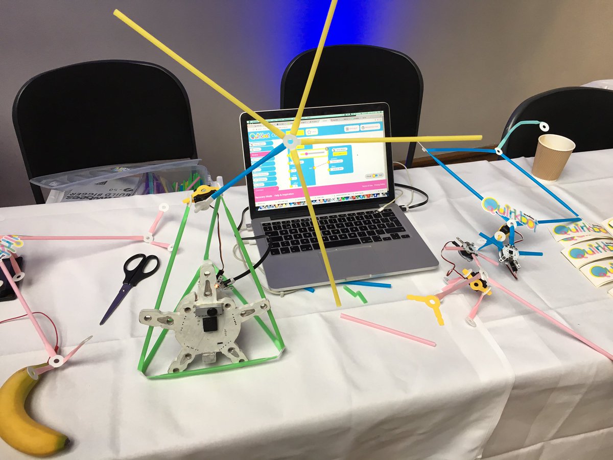 Come by tomorrow lunch and program the big waving robot! #quirkbot #strawbees #edtech #nextmse
