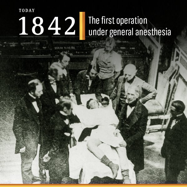 On ThisDayInHistory, Ether anesthesia was used for the first time, in an operation by the American surgeon Dr. Crawford Long. | HISTORY TV18 | Scoopnest