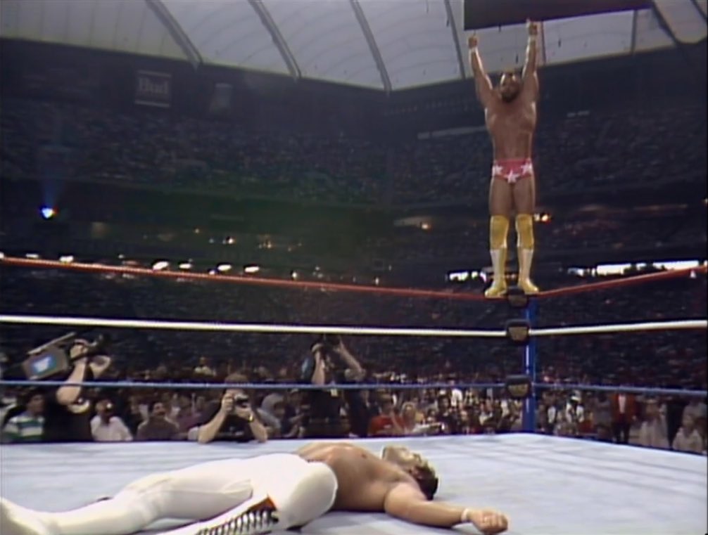 InductSavage's tweet photo. It was 30 years ago today...
The Greatest Match of All Time...
#WrestleMania3at30 
#ForeverMacho https://t.co/OgOdmPmPs9