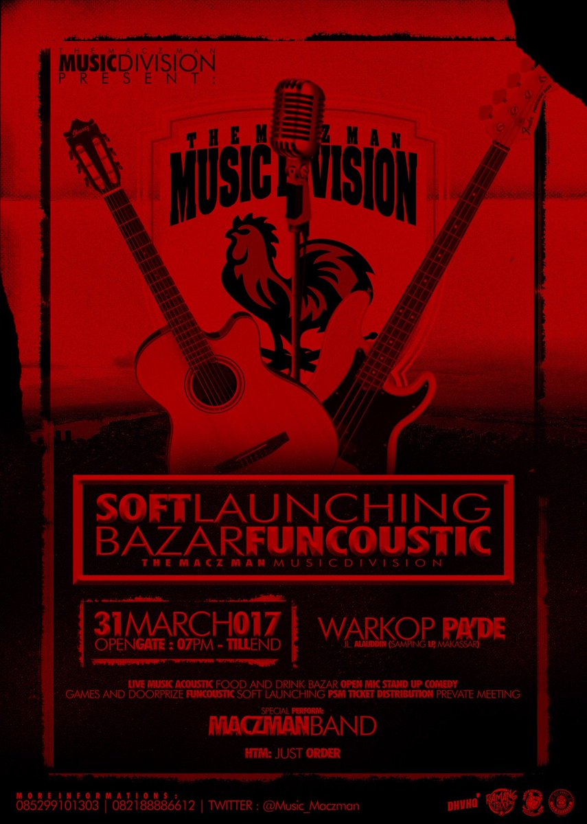 music_maczman's tweet photo. Come n Join
Soft Launching &amp; Funcoustic Bazar
@Maczman_Ori @Maczgirl_Ori  MUSIC DIVISION
Friday, 31March | 07PM | Warkop Pa'de Alauddin https://t.co/QQJLhAesxc