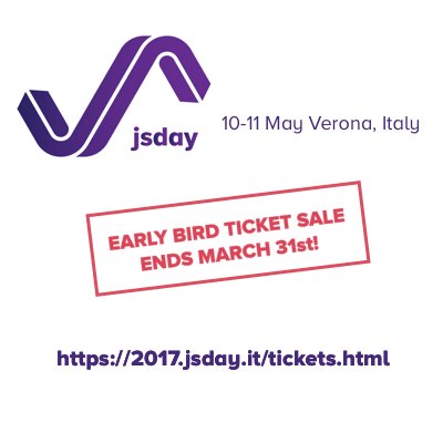 jsconfit's tweet photo. -2 days and the early bird sale ends! Hurry up!
https://t.co/SOiLalEx0N
Finally the schedule is online @zsimo30 #JavaScript https://t.co/EjtzKmY8aT