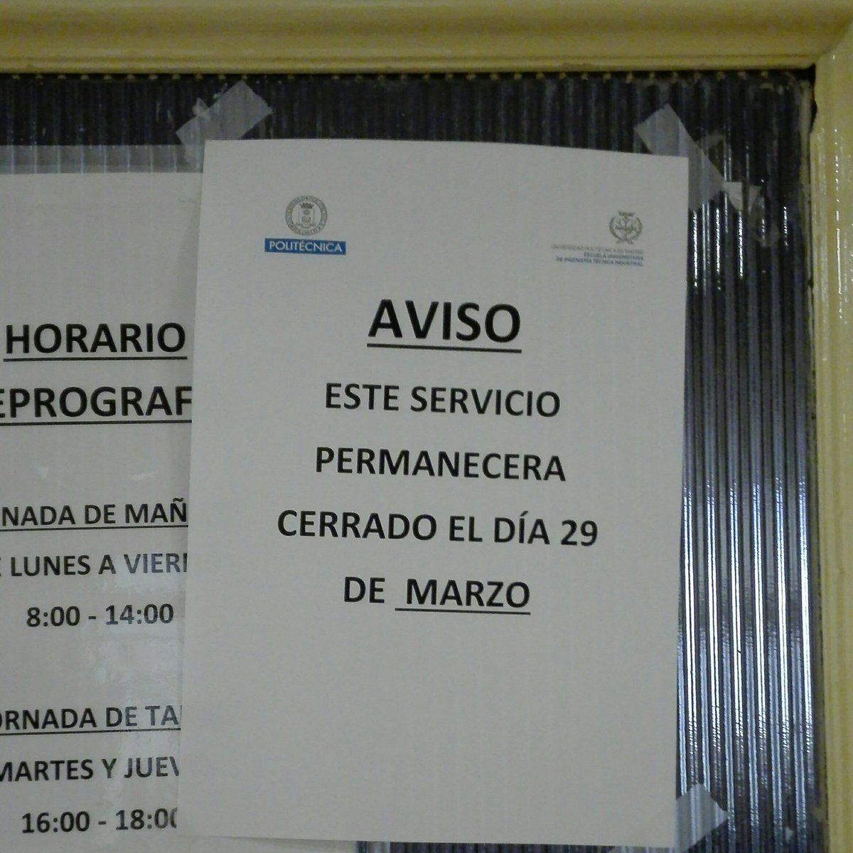 daetsidi's tweet image. 🔔Hoy el servicio de Reprografía de la @ETSIDI_UPM estará cerrado #upm #reprografia #etsidi #daetsidi