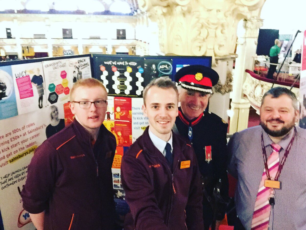 BpoolOffers's tweet photo. Quick catch up with our friend The High Sheriff of Lancashire at the winter gardens careers event. #Sainsburys @BpoolOffers https://t.co/hQ8BksA9XV