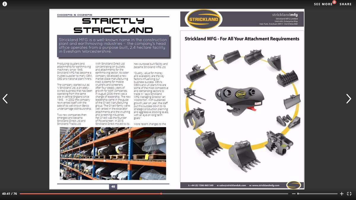 Diggers and Dozers magazine has a feature on Strickland MFG. You can read all about us on pages 40 and 42:
issuu.com/thedabbler/doc…