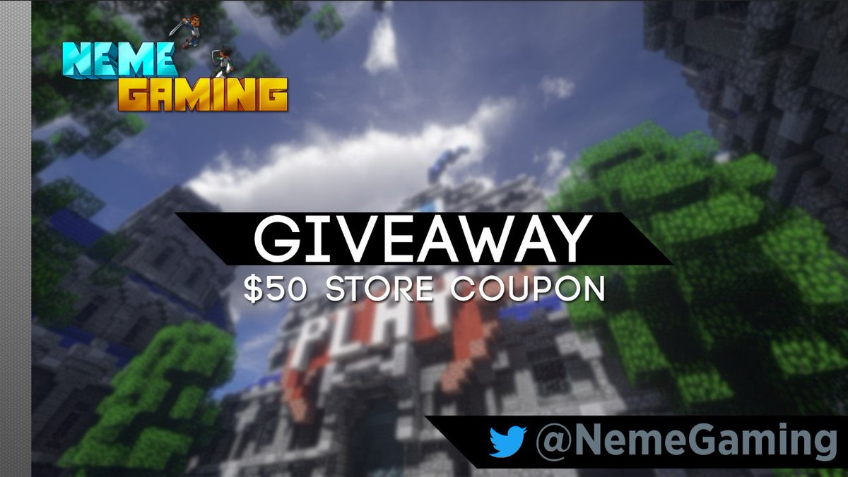 NemeGaming's tweet photo. 👑 GIVEAWAY 👑

We're giving away a $50 Store Coupon! 💰
Ends Sunday @ midnight! ⏰

To enter, #retweet this and #follow @NemeGaming! https://t.co/0a11KJ2zgy