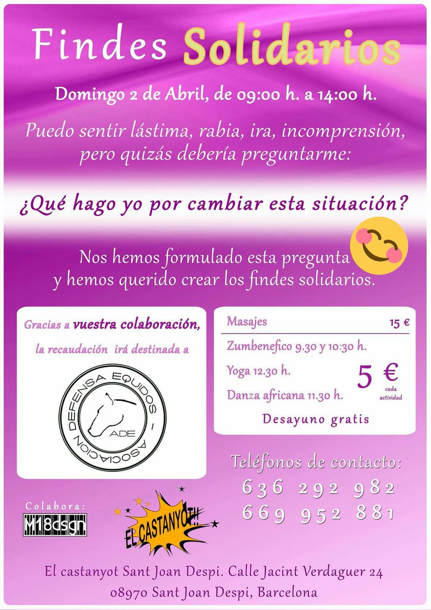 Si estáis en #Barcelona este domingo no os olvidéis de lo que podéis ayudar con muy poco... facebook.com/alayasolidarios #findessolidarios