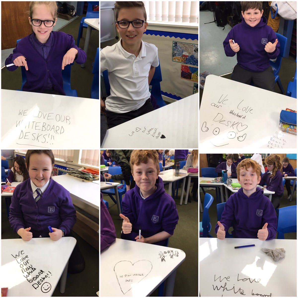 lasswadeps's tweet photo. We think P6 like their new whiteboard desks!! @mispace16 #inspiringlearningspaces https://t.co/fOXnA18NU7