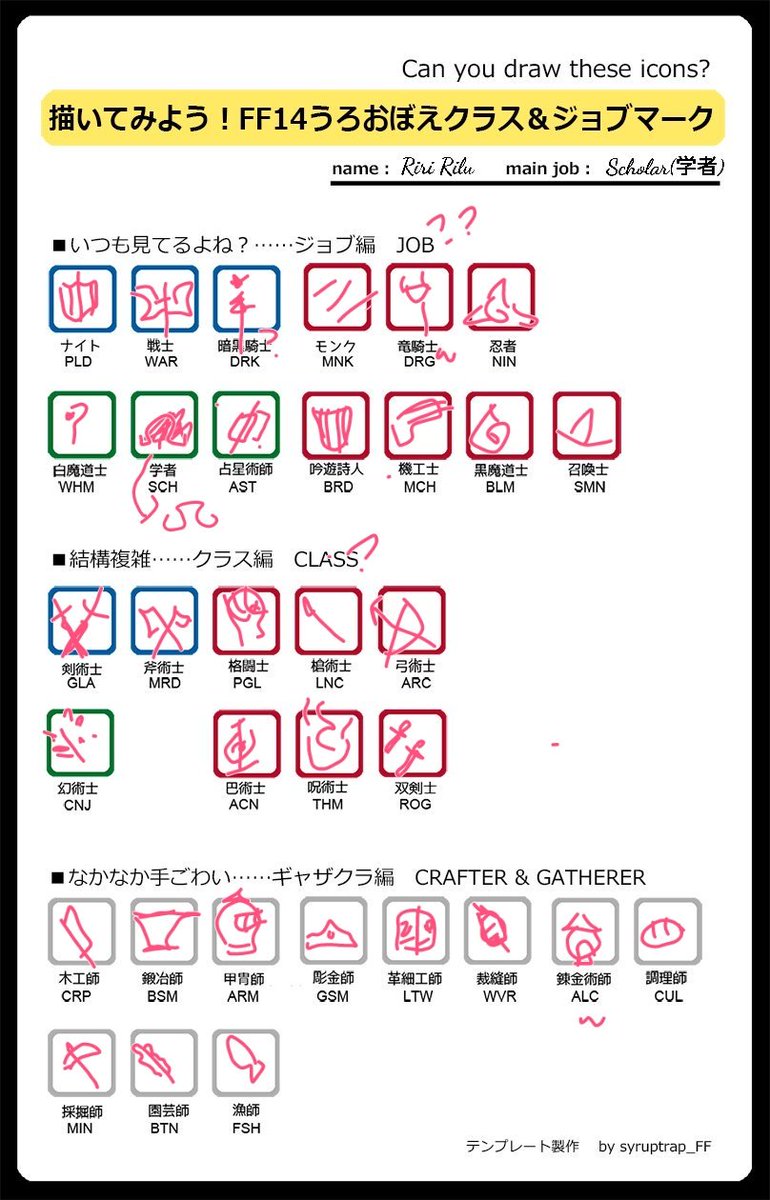 しろとら スローペース Ff14のジョブ クラスのアイコンをうろ覚えで描こう企画 力作おまちしてます W Draw Job Class Icons By Your Memory D Ff14うろおぼえアイコン Ff14 しろとら スローペース Ff14のジョブ クラスのアイコンをうろ覚えで描こう企画 力作おまちしてます W Draw Job Class Icons By Your Memory D Ff14うろおぼえアイコン Ff14