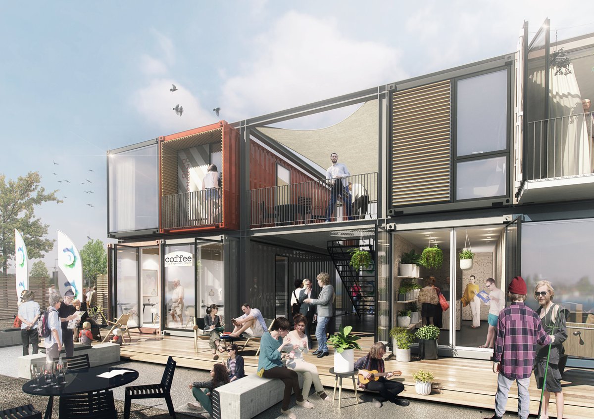 Nyt containerkoncept til #Kanalbyen i Fredericia med kunstnerboliger og vinfællesskab bit.ly/2oxQmFG #dkbyggeri