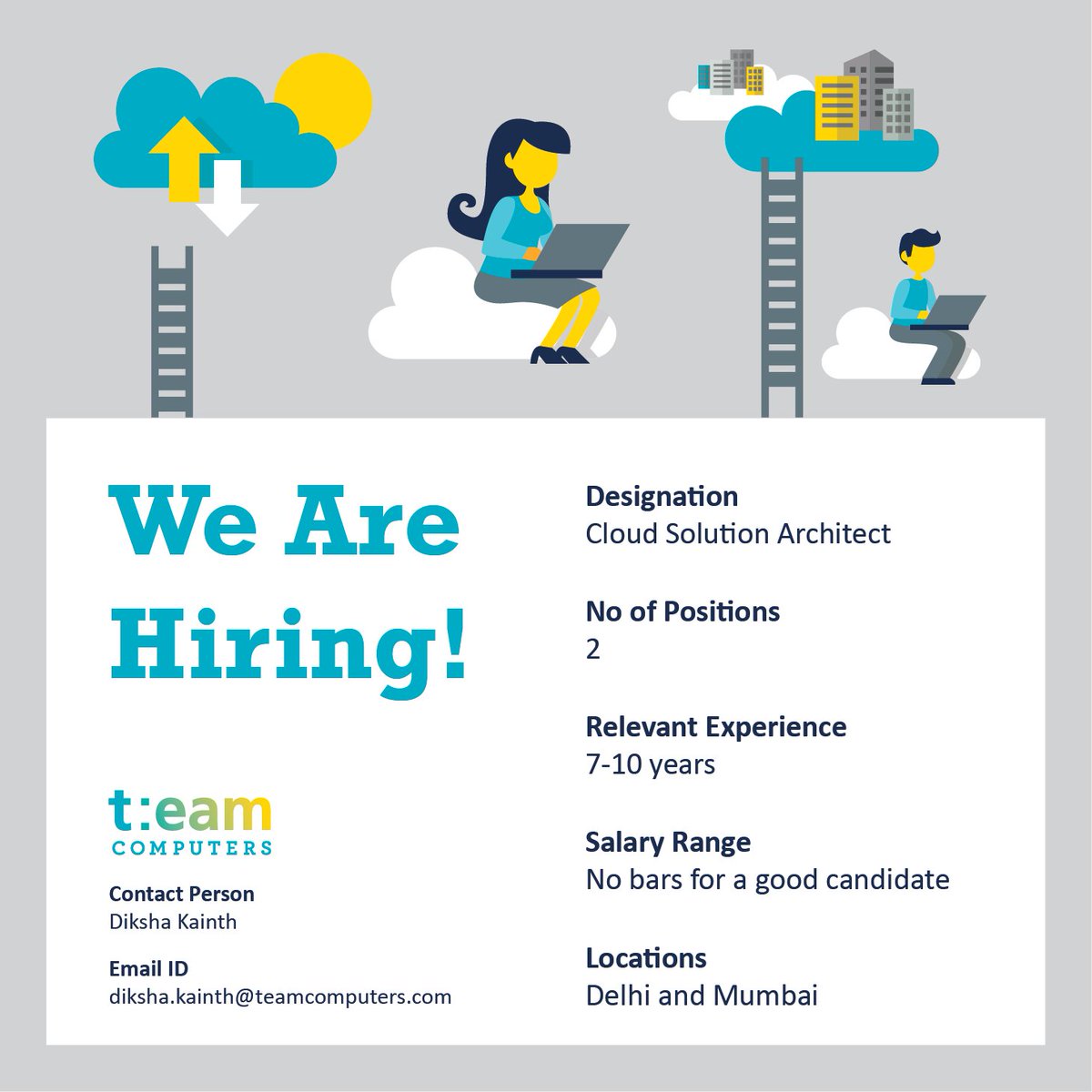 _TeamComputers's tweet image. If you are willing to climb the ladder, join us!
#TeamComputers #CloudSolutionarchitect #CloudComputing #Job