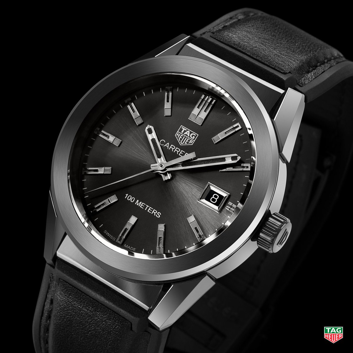 TAGHeuer's tweet photo. Masterful design. The TAG Heuer Carrera Lady Black Dial Black Leather Strap's details are flawless. #BaselWorld2017 https://t.co/nbbhTME0Oy https://t.co/mi3psDZy04