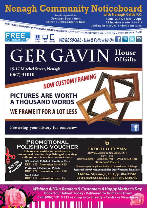 IrishCommBoards's tweet photo. #NenaghCommunityNoticeboard OUT NOW in #Nenagh &amp; surrounding villages .. See Facebook page for full issue  ... https://t.co/4ojWj4Jznd