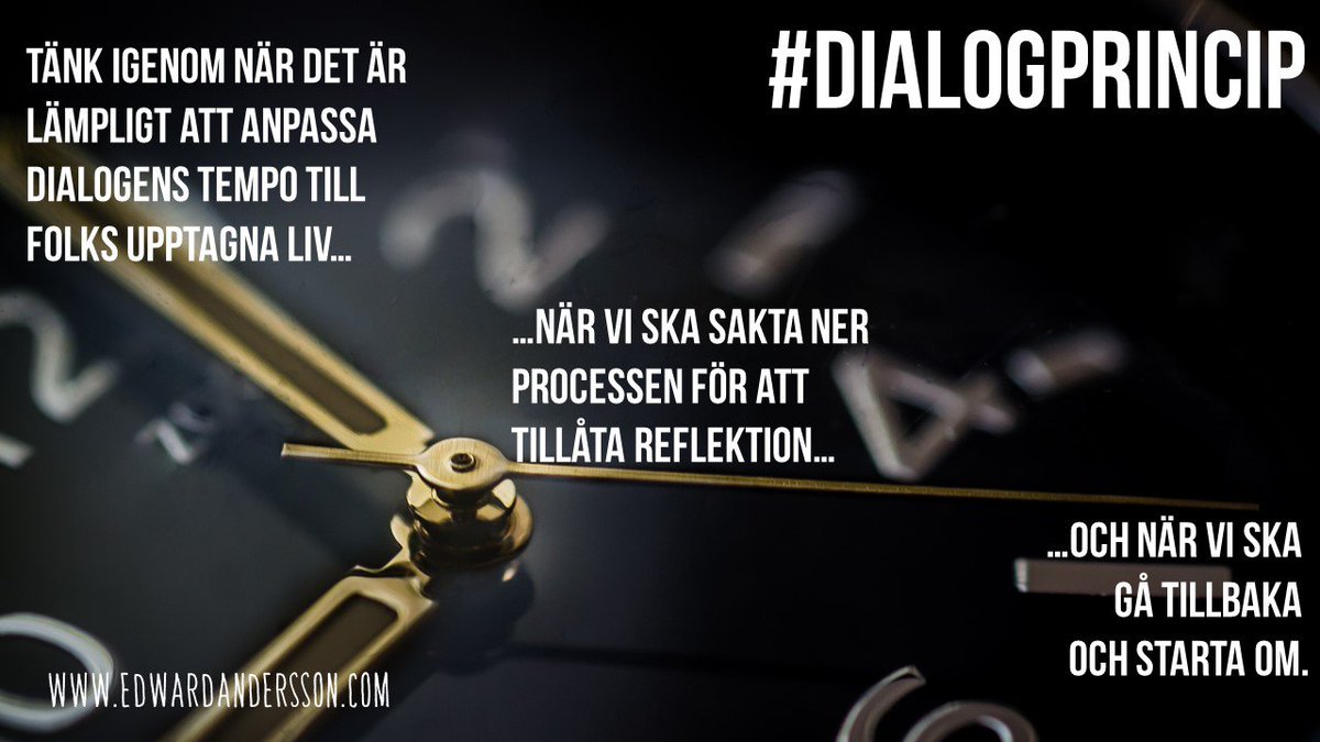 ed_andersson's tweet image. Veckan #dialogprincip -tänk igenom tempot på #medborgardialog. När ska vi vara snabba, när ska vi vara långsamma, när måste vi backa?