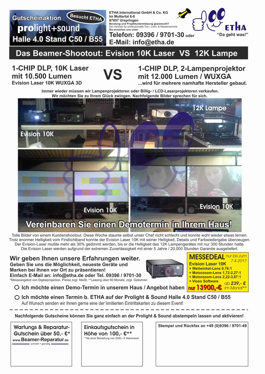 ETHA_Urspringen's tweet photo. 10K Laser auf der @pls_frankfurt zum unschlagbaren #Messepreis.
Jetzt #Termin vereinbaren
#PLS2017 #Etha #Messedeal #Optibit #Promoscreen https://t.co/EFbINPEwx8