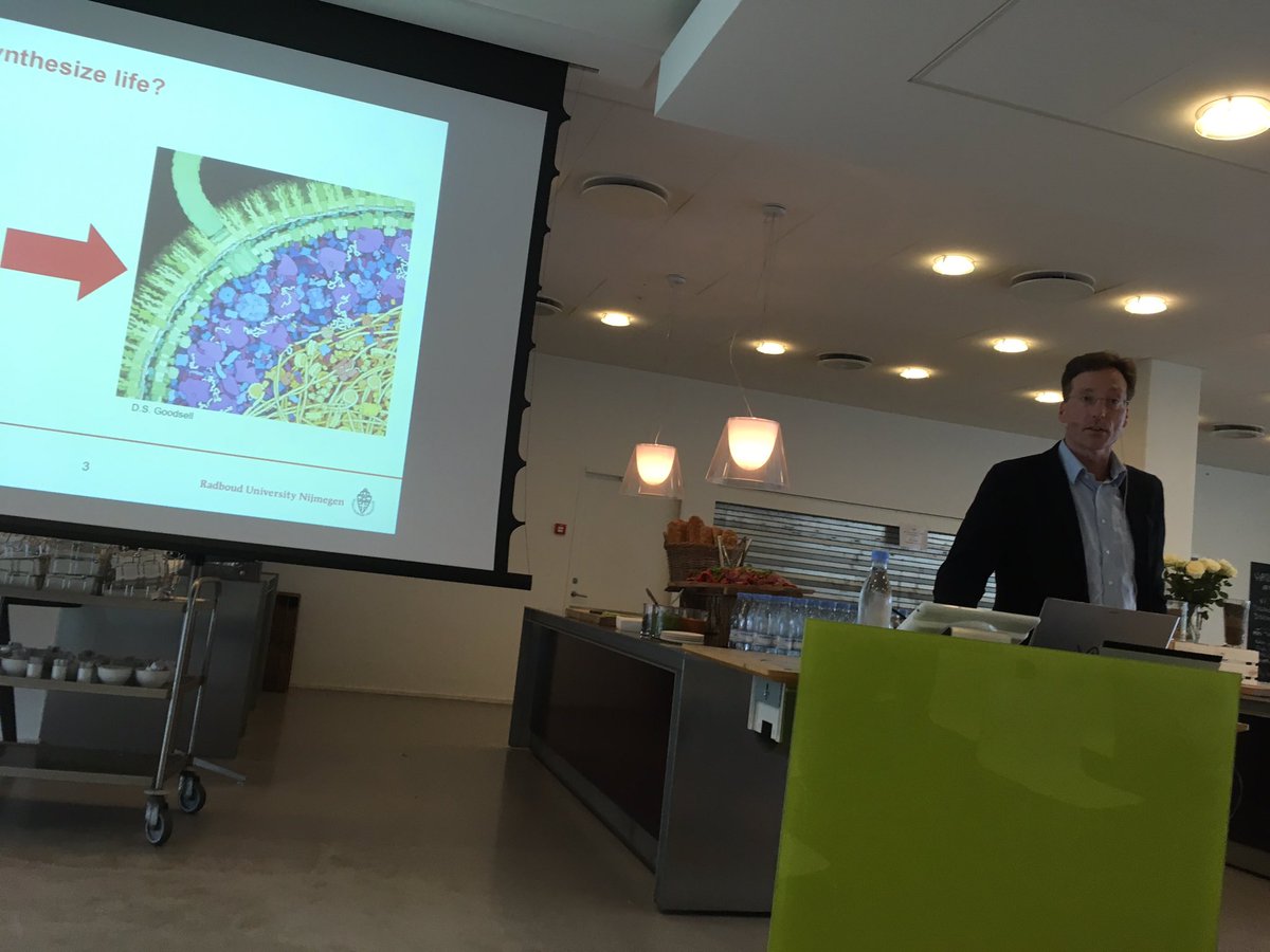 NZbioinno's tweet photo. Can we synthesize life #synbio asks Wilhelm Huck at @Novozymes #scienceinfusion seminar @SynBioBeta @Radboud_Uni @ICDK_CPH @synenergene https://t.co/Iwd0t5ZVlQ