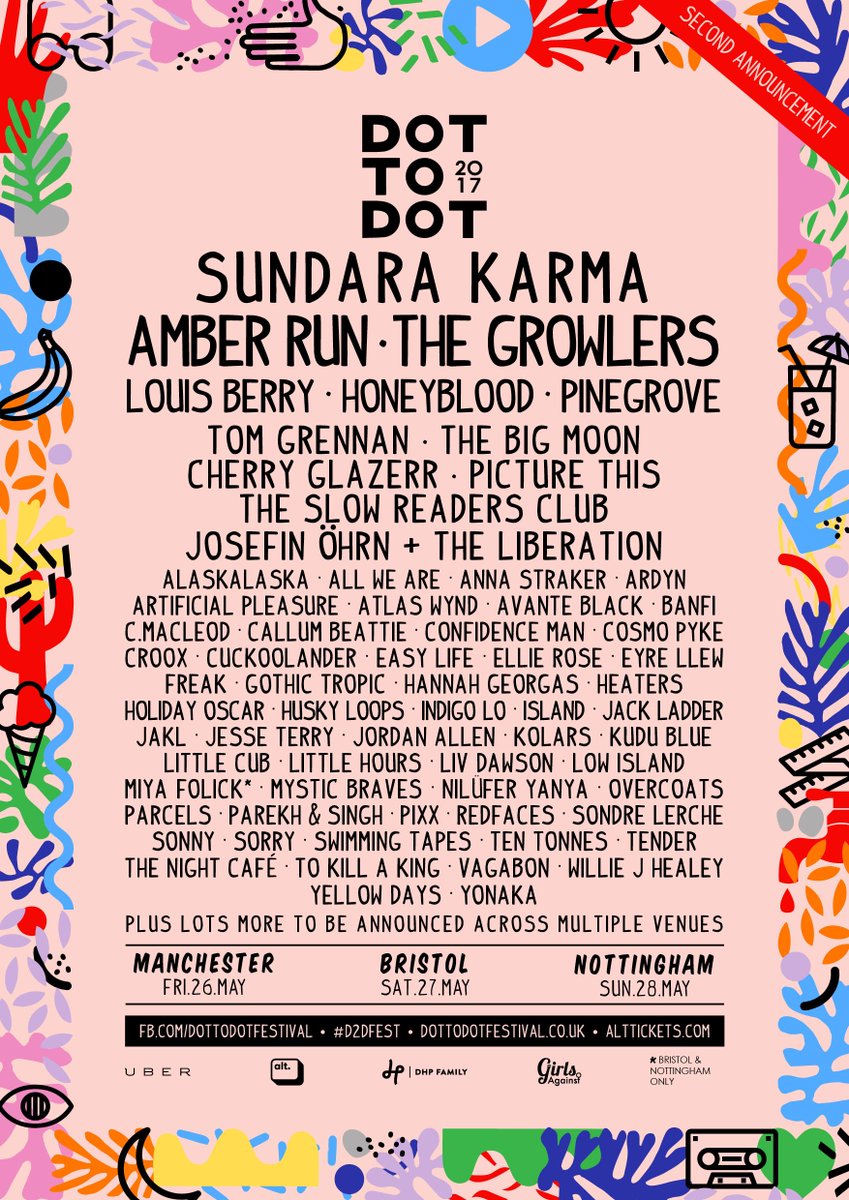 NEXT WAVE OF ARTISTS CONFIRMED FOR #D2DFEST!

DOTTODOTFESTIVAL.CO.UK