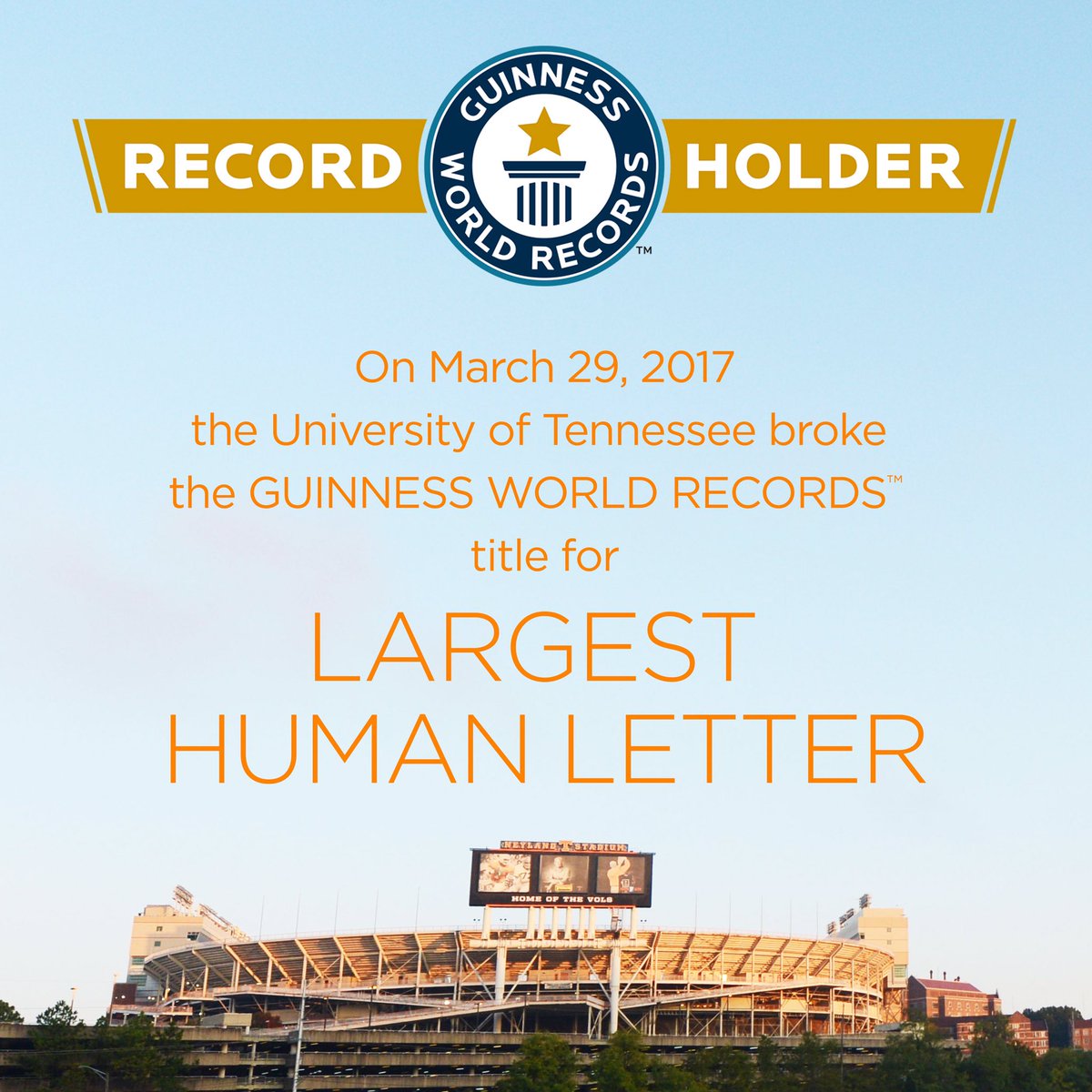 We did it, Vols! More than 4,200 people in the Power T! #rokerthon