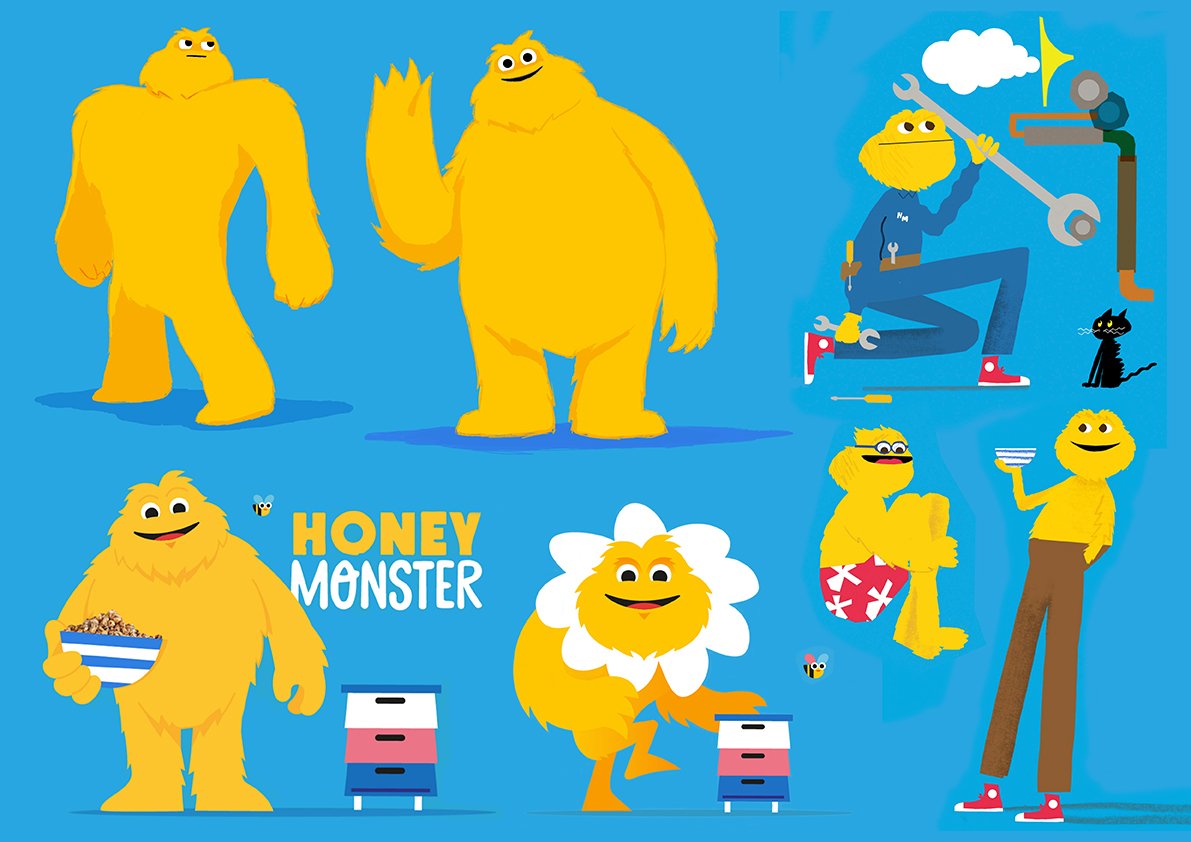 Peepshow_studio's tweet photo. 'The Making of Honey Monster Puffs' Character Development #2 #animation #characterdesign #peepshow #honeymonster https://t.co/UCwWxDKkNI