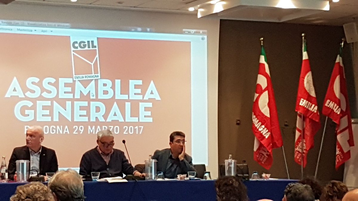 ERCGIL's tweet photo. #AG #CgilER E nel pomeriggio, prima dell'elezione della segreteria reg., ascolteremo con piacere le conclusioni di #VColla @cgilnazionale https://t.co/61AaIqbK5n