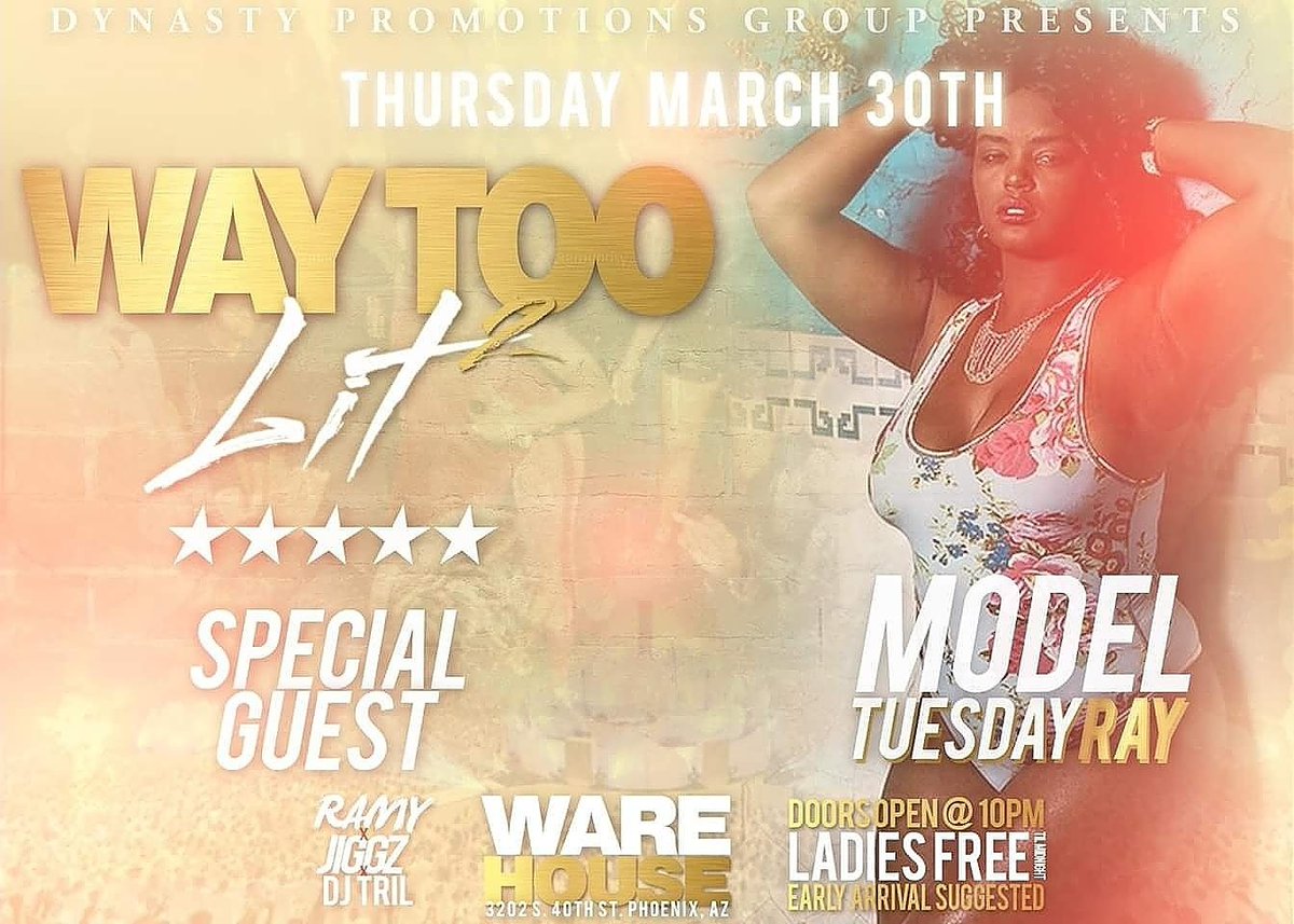 modelTuesdayray's tweet photo. Catch me live at The Ware House Tomorrow Night !!
#aznightlife #specialmodelguest #arizonamodels #ilovemodels #tuesdayray #wcw https://t.co/6SIfJgP8eR