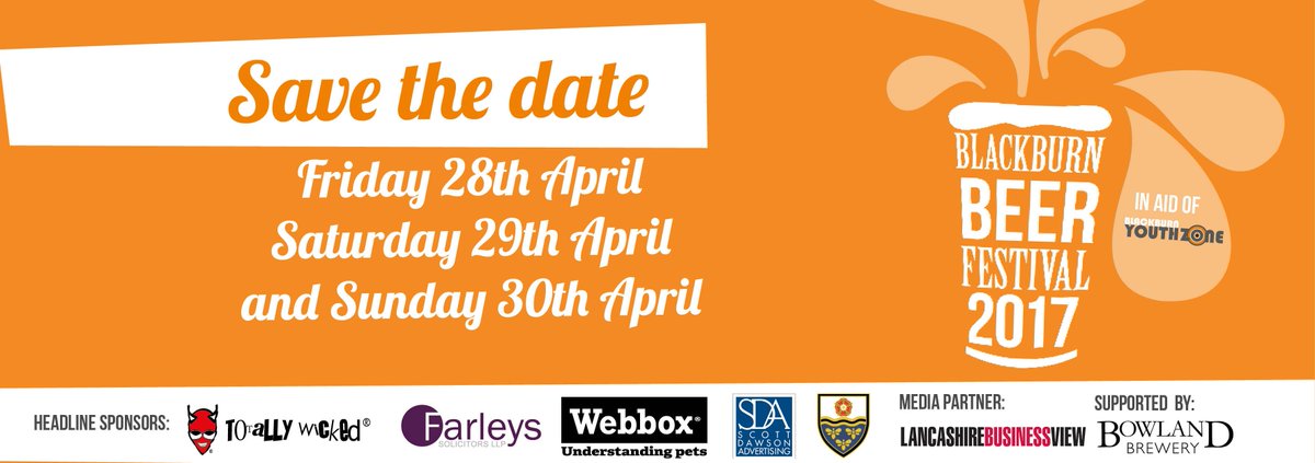 Blackburn Beer Festival 28th -20th April! You can now purchase tickets eventbrite.co.uk/e/blackburn-be…