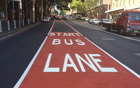 SealMasterNet's tweet photo. Communities turn to SafeRide Bus Lane Red to streamline traffic patterns, promote safety. #PavementMaintenanceSupply #OneStopSource #Asphalt https://t.co/eS4ov1a4X4