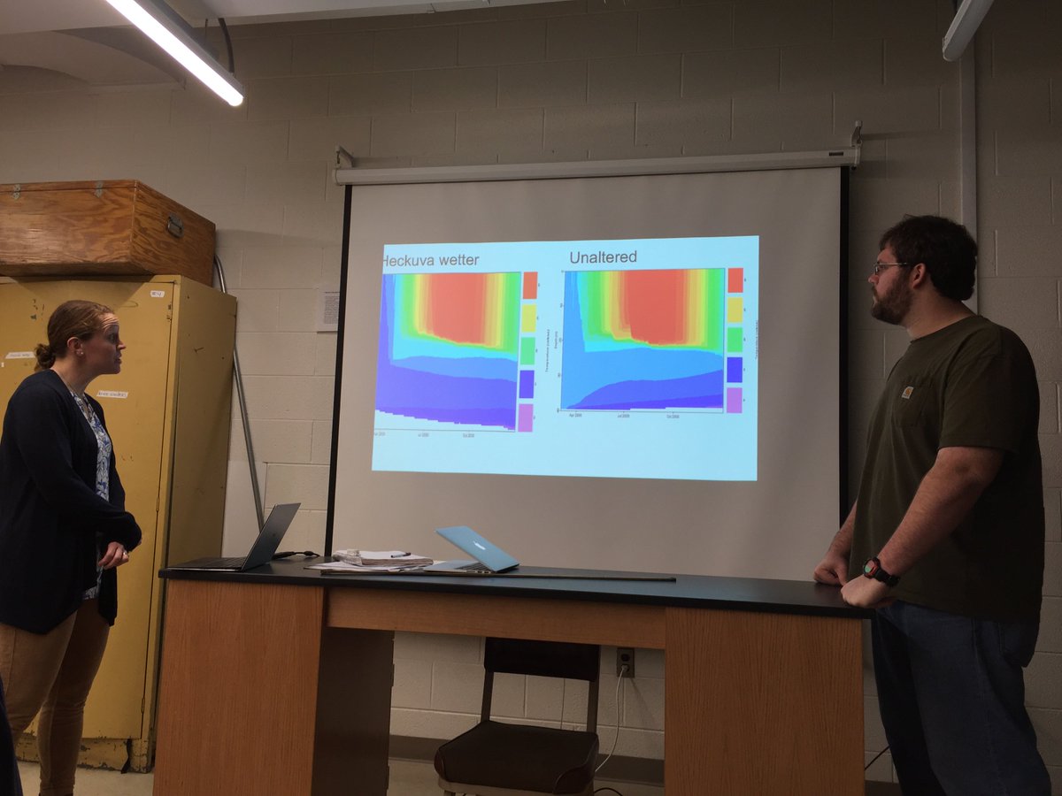 CareyLab's tweet photo. Taught my favorite #ProjectEDDIE @GLEONetwork lab yesterday: using @LakeModel to predict lakes in the Anthropocene! @ryan_mclake @MEL_Phytos https://t.co/8B2WbSwvoR