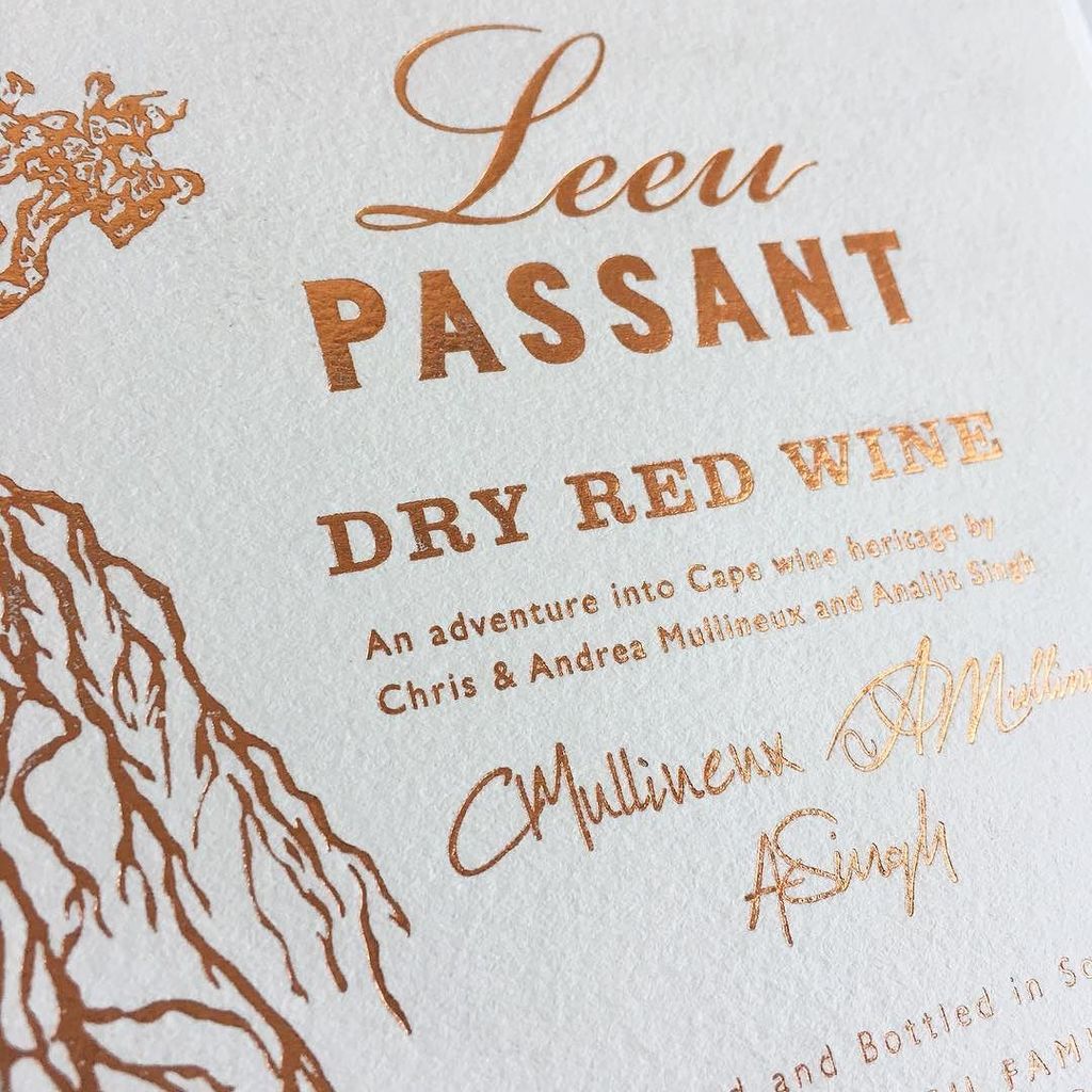 Detail of our new label for Mullineux and Leeu Family Wines.
#leeupassant #winelabeldesign #labeldesign #mlfwines … ift.tt/2mPqWqw