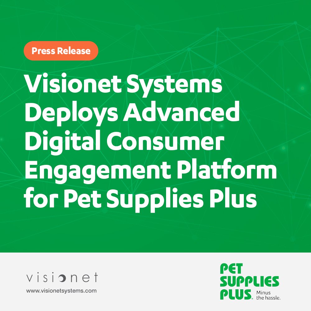 Visionet's tweet photo. #VisionetSystems Deploys Advanced Digital Consumer Engagement Platform for #petsuppliesplus!
Read Here: https://t.co/ZJfUGiHDIK https://t.co/ad3TYORGio