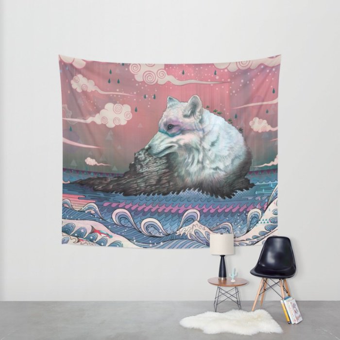 Kakelstore's tweet photo. Pretty #tapestry from #Society6 !!! #lonewolf #wolf #illustration #matmiller #art #artist #decor #wallart #pastel https://t.co/jyEWS6MxDo https://t.co/sC41t5gcr7