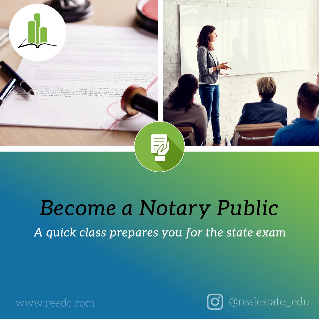 REEDC's tweet image. Begin a #sidehustle as a #NotaryPublic. 1-day #class in #Brooklyn Wed, #April 5, 1-4pm | $100 ow.ly/sBAZ30alJVX