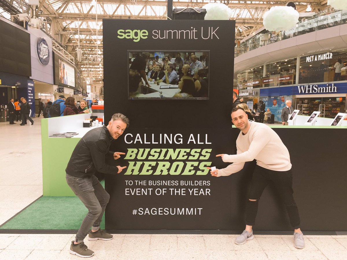 Startup_van's tweet photo. Thought we would show up and say hi to our friends @sageuk 😀Grab yourself FREE Sage Summit tickets in Waterloo today! https://t.co/m2p8afk8ZL