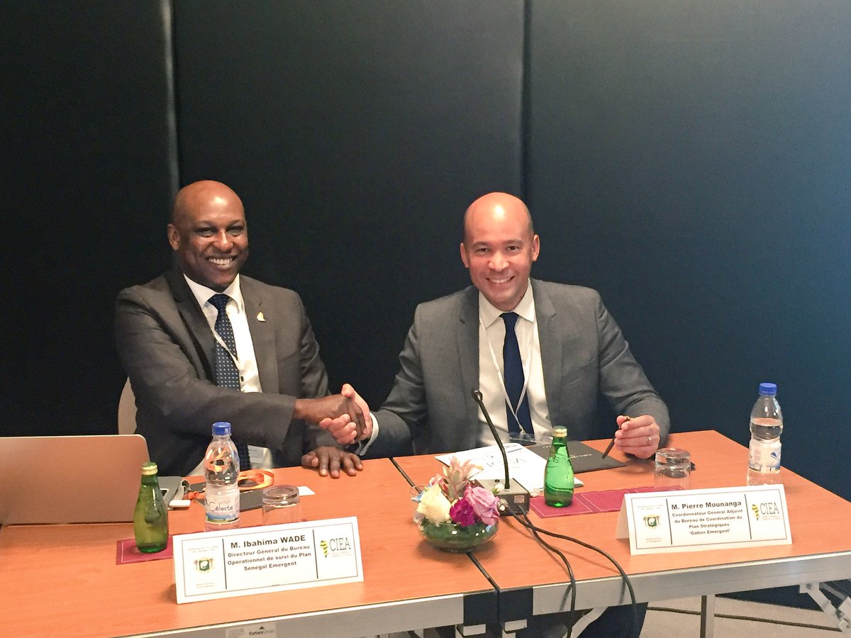 Le Sénégal Émergent aux cotés du Gabon Émergent, représenté par Pierre Mounanga, Coordonateur Général du BCPSGE #AfriqueEmergente #CIEA2017