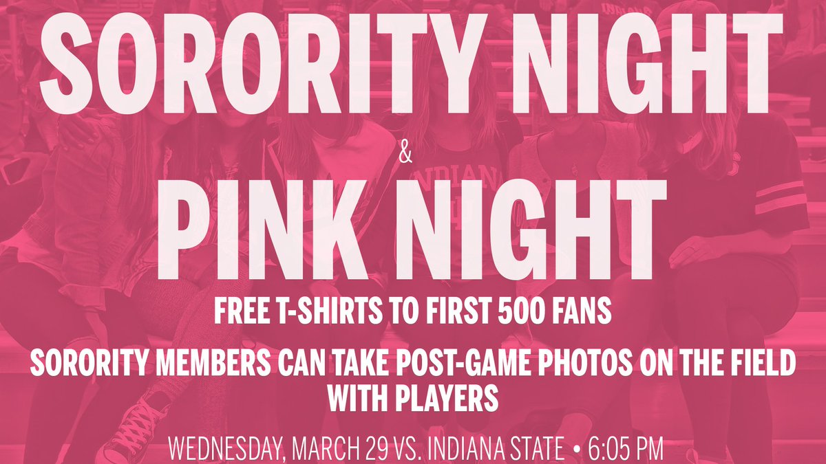 IndianaBase's tweet photo. Great crowd last night and we have more baseball tonight. ⚾️

Pink Jerseys and it's Sorority Night. 🎉 https://t.co/14TFN4hD78
