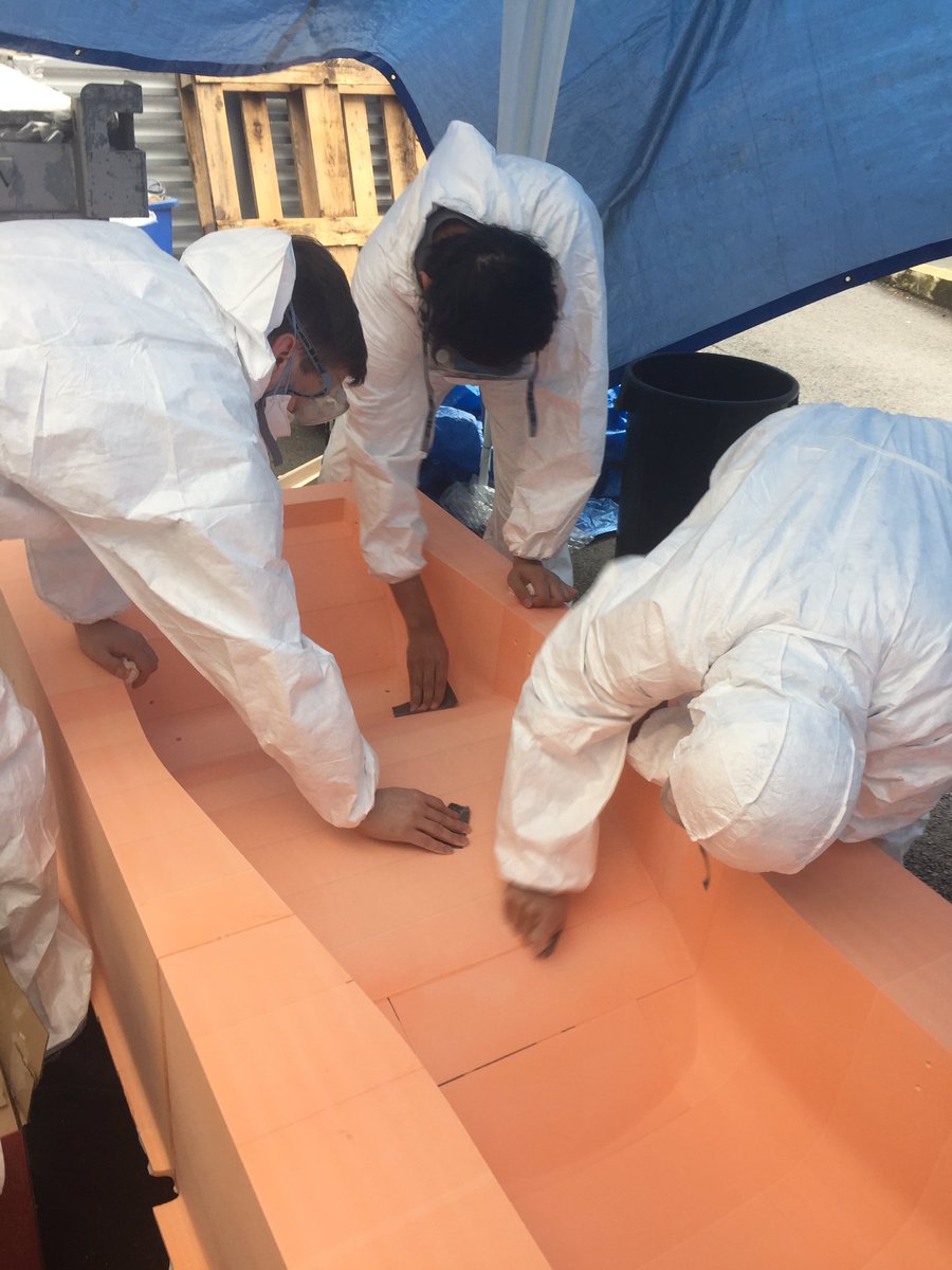 ULMRacing's tweet photo. The team are busy preparing our monocoque moulds #basegroup #moulds #formulastudent #manufacture https://t.co/ona6xCnNQo