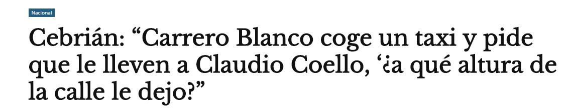 Mi chiste preferido de Carrero Blanco es el que contó alguien que tiene inmunidad.