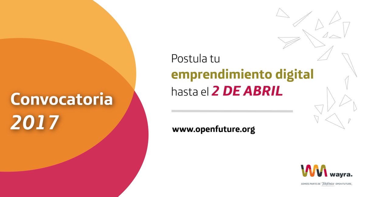 agomezpalacio's tweet photo. ¿Qué esperas para iniciar tu aplicación online a la #WayraCall17? Aquí encuentras algunos consejos. https://t.co/X27qlUOLwL https://t.co/daDjLRO4mW