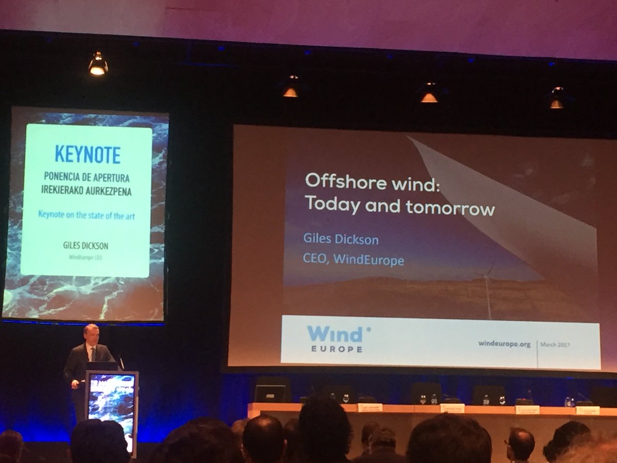 _JonSojo's tweet image. Tratos will be attending Marine energy week 2017 in Bilbao. Opening by Giles Dickson, CEO WindEurope Association #Offshore #wind #UKprojects