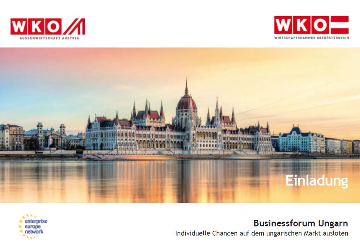 Beim Businessforum #Ungarn in der WKOÖ informieren wir Sie am 27.4. über aktuelle wirtschaftl. Entwicklungen. #bfhu
wko.at/ooe/businessfo…