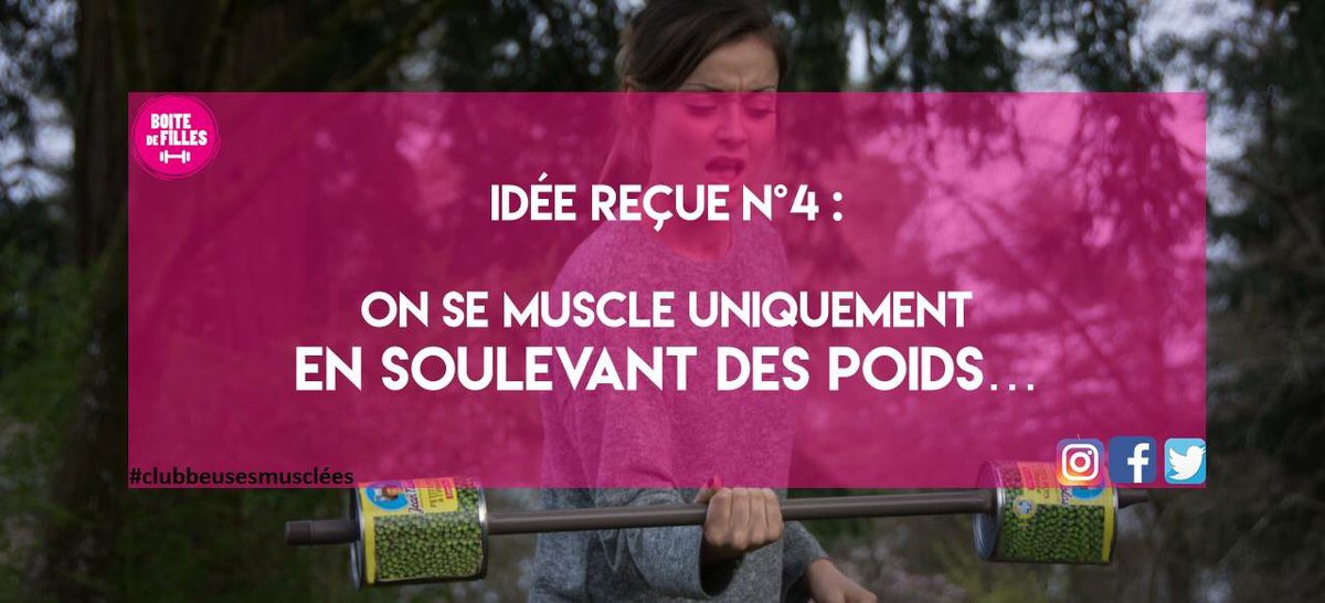 boitedefilles's tweet photo. Idée reçue 4 : "On se #muscle uniquement en soulevant des poids" 
#nousaussionsoulevedespoids #despetitspois #humourdefilles #boitedefilles https://t.co/tHcjaicGJF