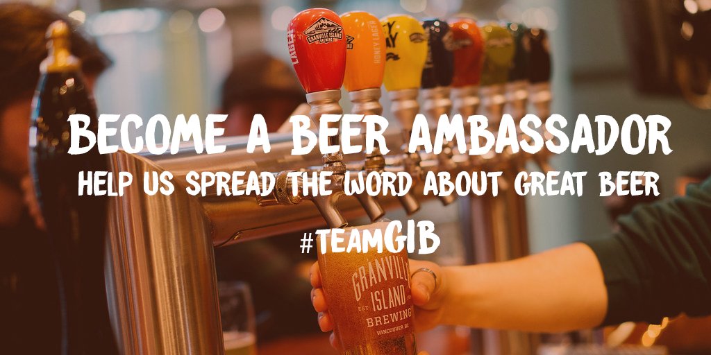 granvillebeer's tweet photo. We’re on the lookout for beer lovers across Canada to join our team of Beer Ambassadors. Tell us why you love our beer! #TeamGIB 🍺😎 https://t.co/ab6n9Y0ycz